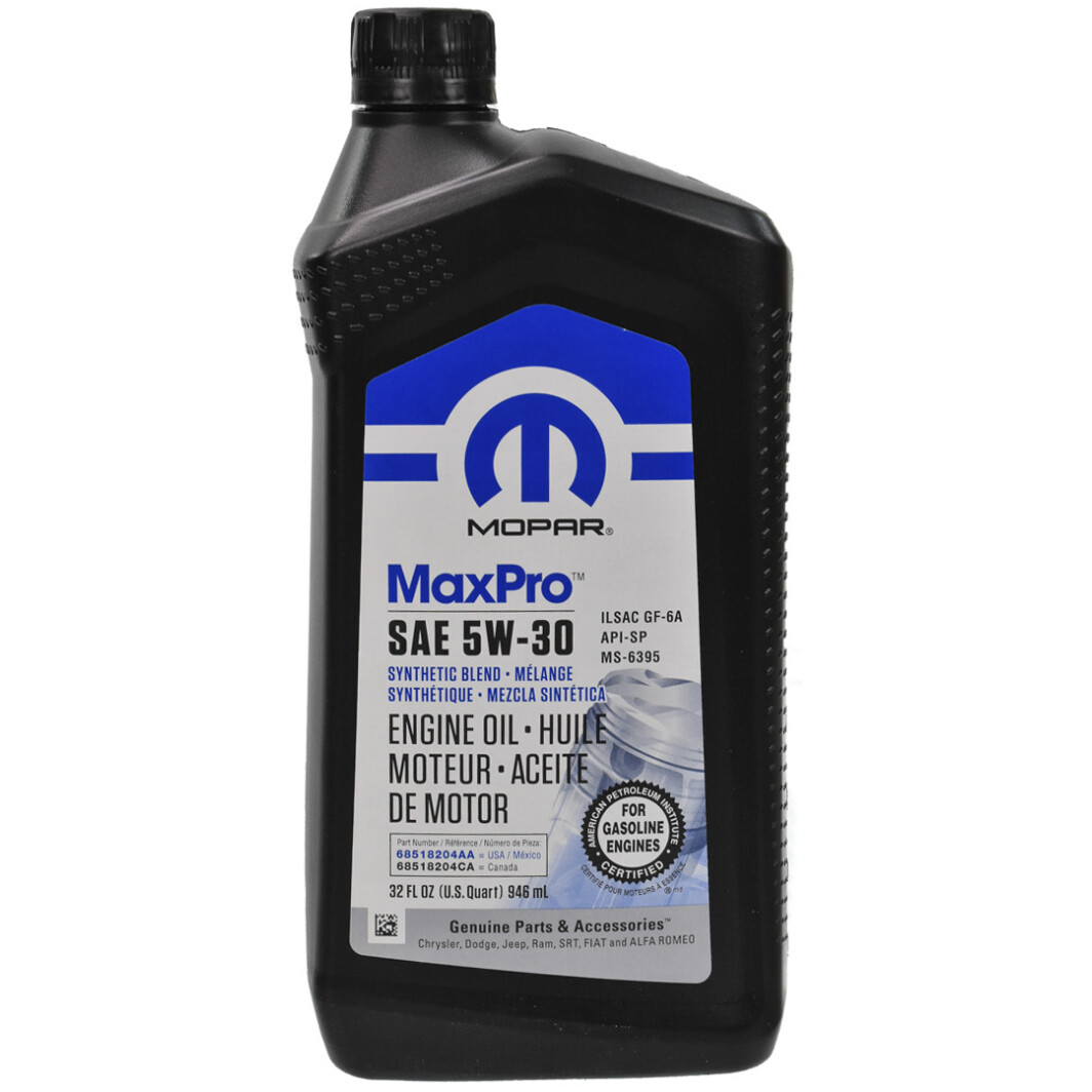 Моторна олива Mopar MaxPro GF-6A 5W-30 0,95 л на Chevrolet Malibu