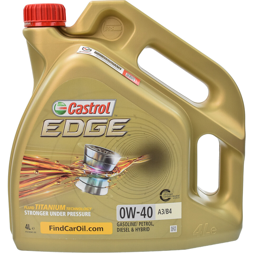 Моторное масло Castrol EDGE A3/B4 0W-40 4 л на Fiat Duna