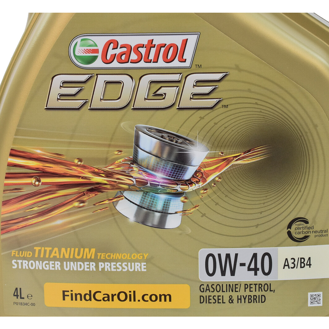 Моторна олива Castrol EDGE A3/B4 0W-40 4 л на Suzuki Swift