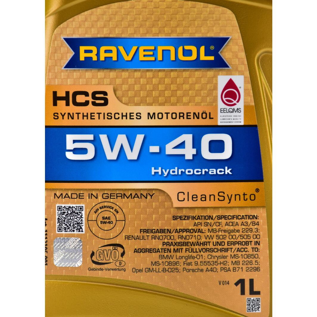 Моторное масло Ravenol HCS 5W-40 1 л на Chrysler PT Cruiser