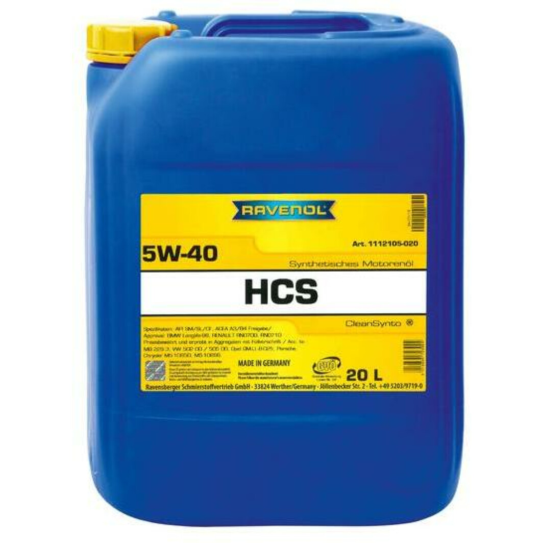 Моторное масло Ravenol HCS 5W-40 20 л на Hyundai Atos