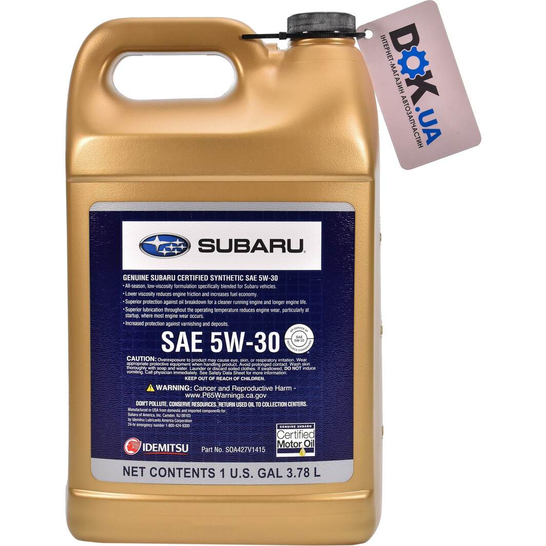 Моторна олива Subaru Certified Motor Oil 5W-30 3,78 л на Kia Retona