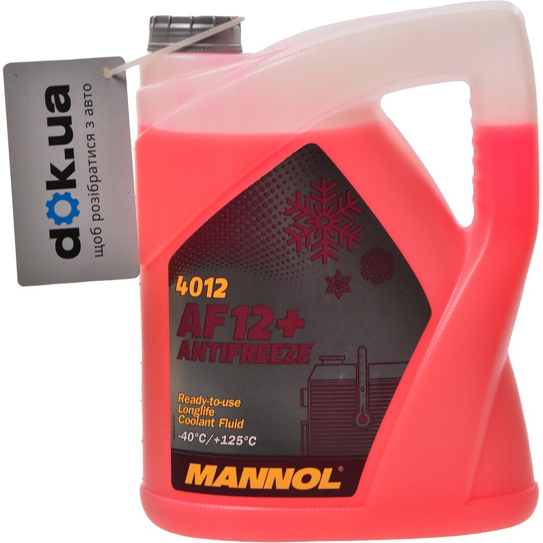 Готовый антифриз Mannol AF12+ Longlife G12+ красный -40 °C 5 л