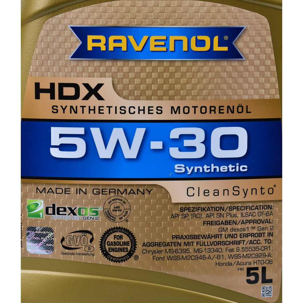 Моторна олива Ravenol HDX 5W-30 5 л на Suzuki Ignis