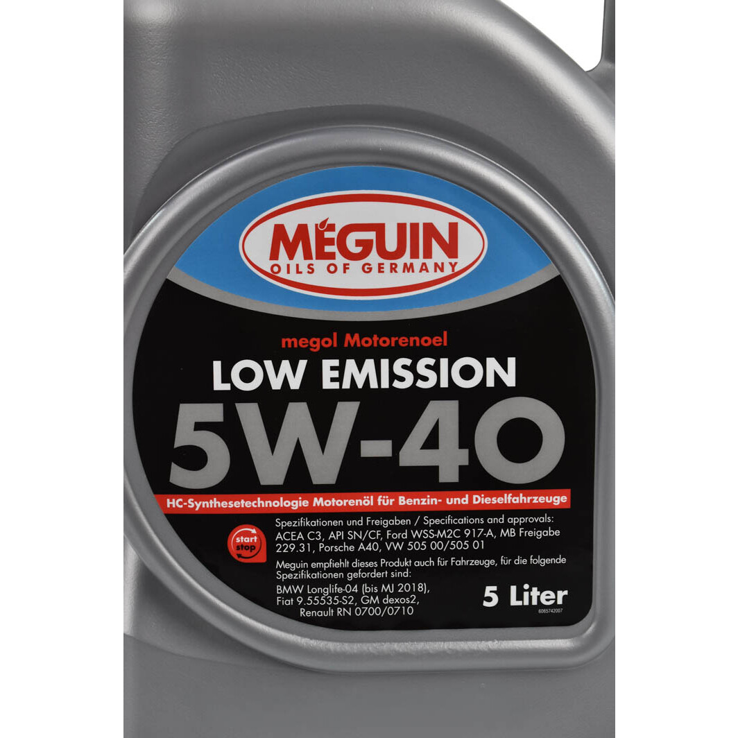 Моторна олива Meguin Low Emission 5W-40 5 л на Opel Vivaro