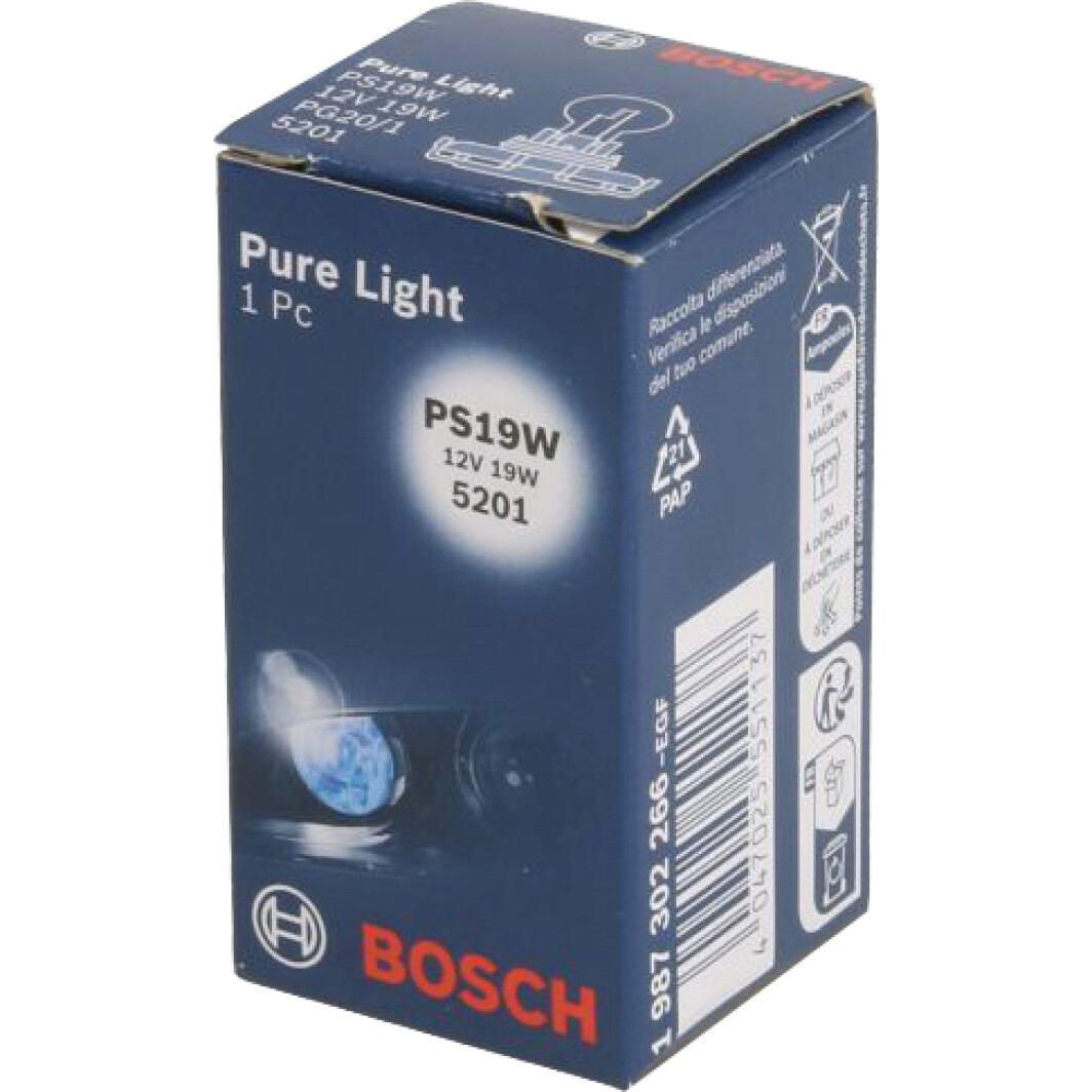 Автолампа Bosch Pure Light PS19W PG20/1 19 W прозрачная 1987302266