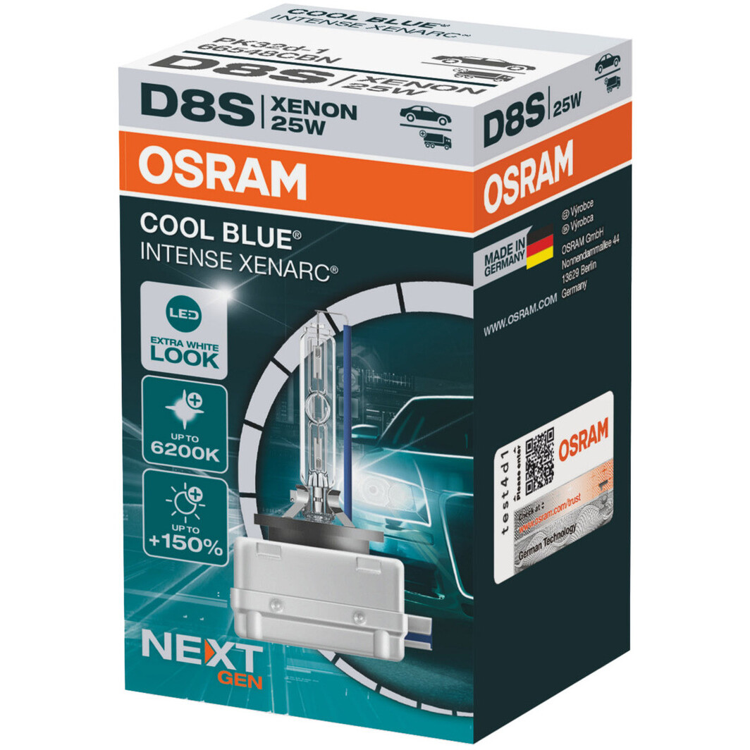 Автолампа Osram Cool Blue Intense D8S PK32d-1 25 W прозрачная 66548CBN