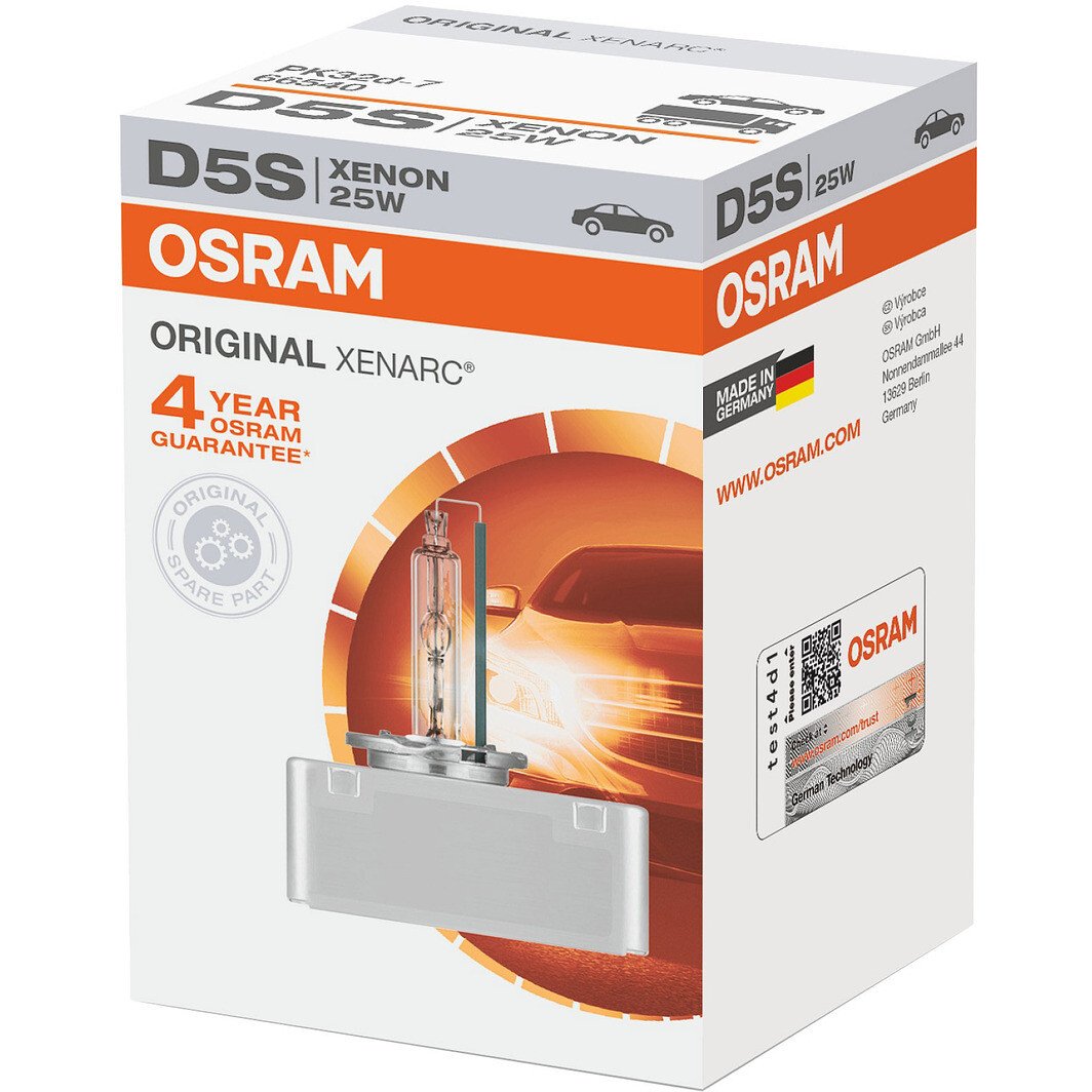 Автолампа Osram Xenarc Original D5S PK32d-7 25 W прозрачная OSR66540