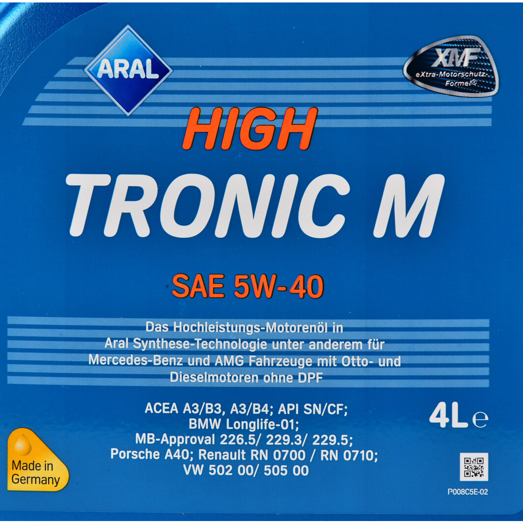 Моторное масло Aral HighTronic M 5W-40 для Renault Grand Scenic 4 л на Renault Grand Scenic