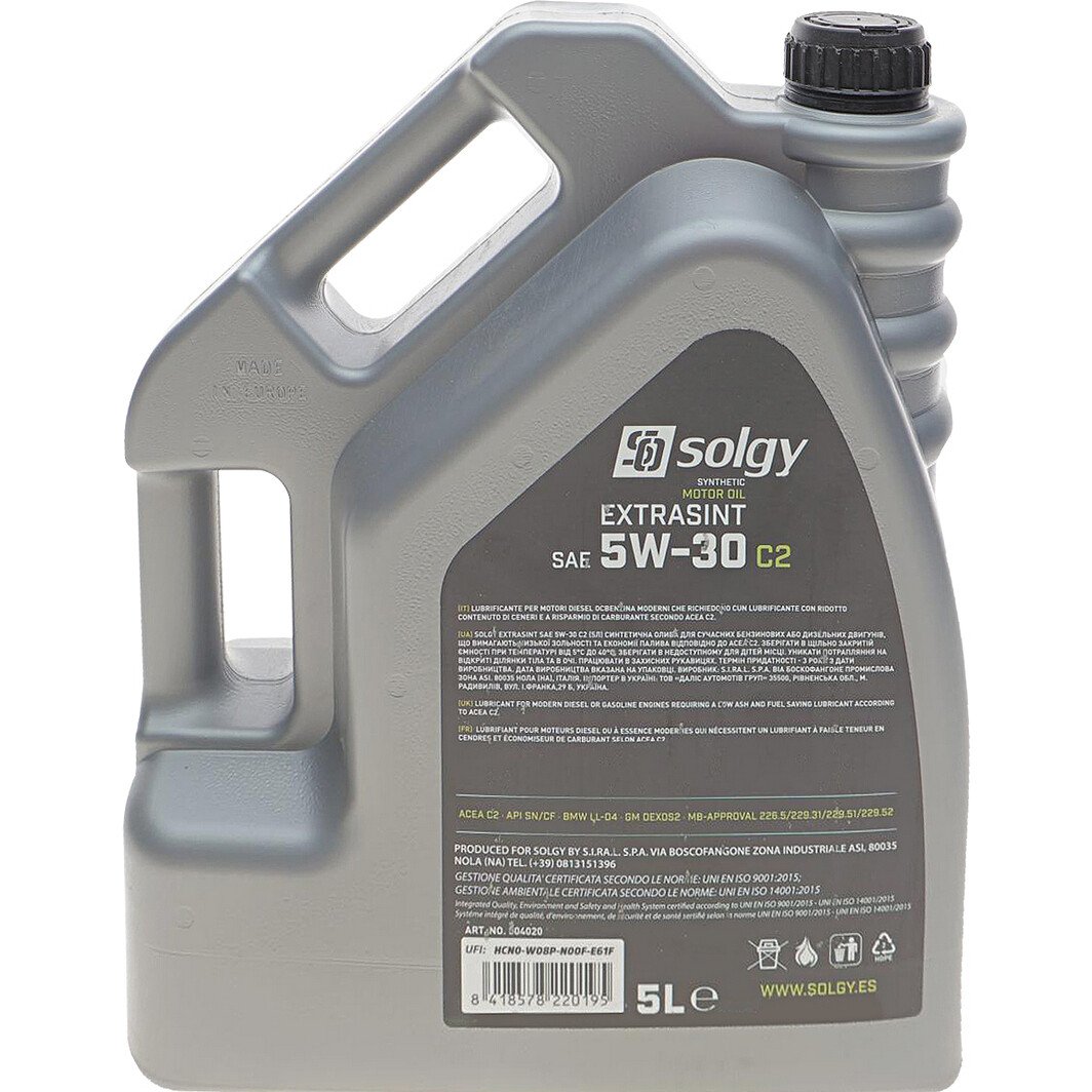 Моторное масло Solgy Extrasint C2 5W-30 на Citroen ZX