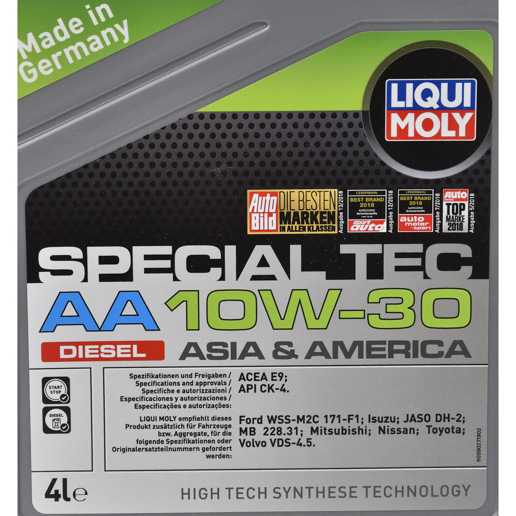 Моторна олива Liqui Moly Special Tec AA Diesel 10W-30 на Audi Q3