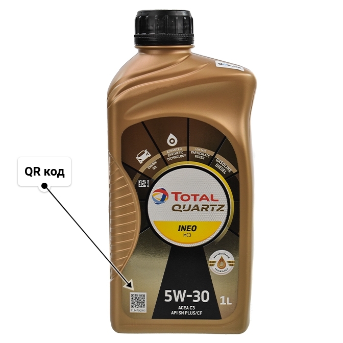 Total Quartz Ineo MC3 5W-30 (1 л) моторное масло 1 л