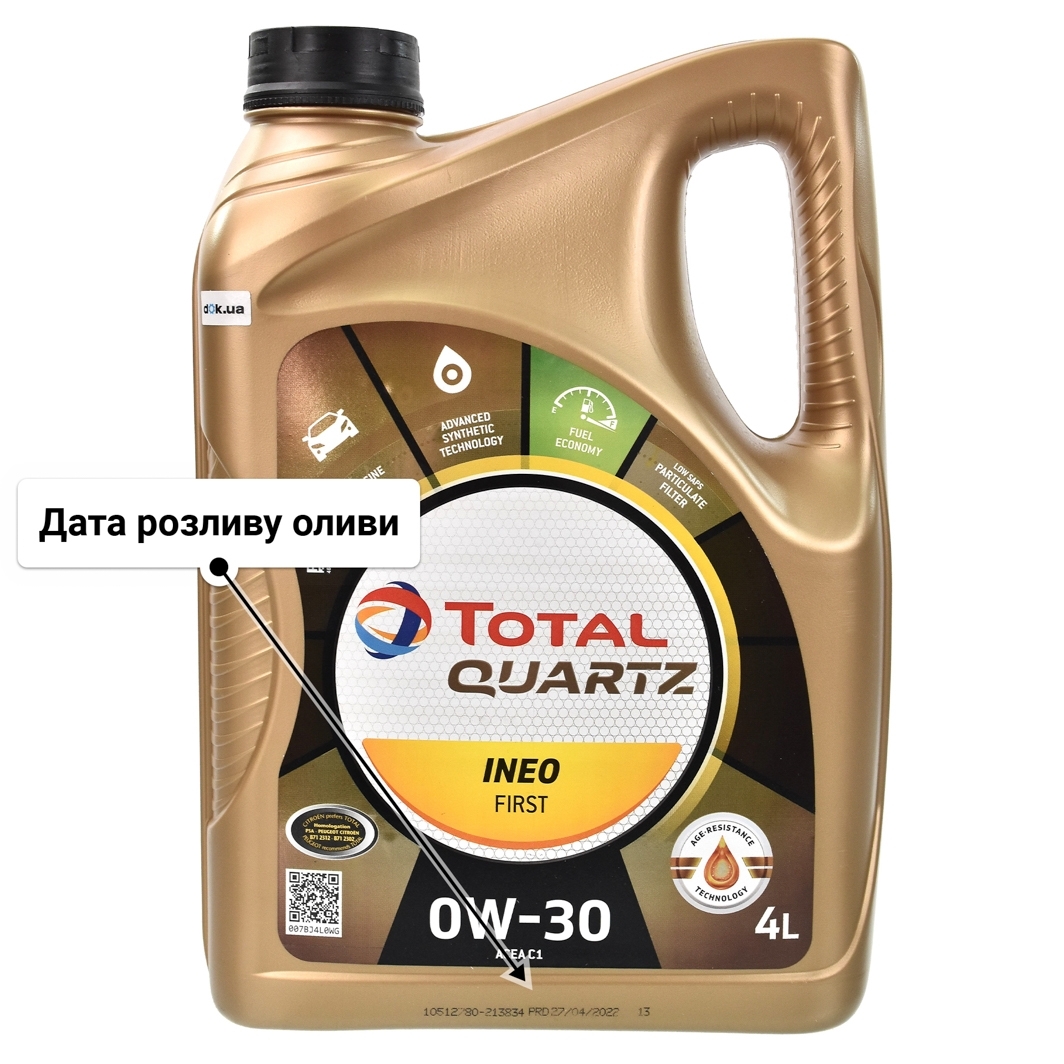 Олива Total Quartz Ineo First 0W-30 4 л