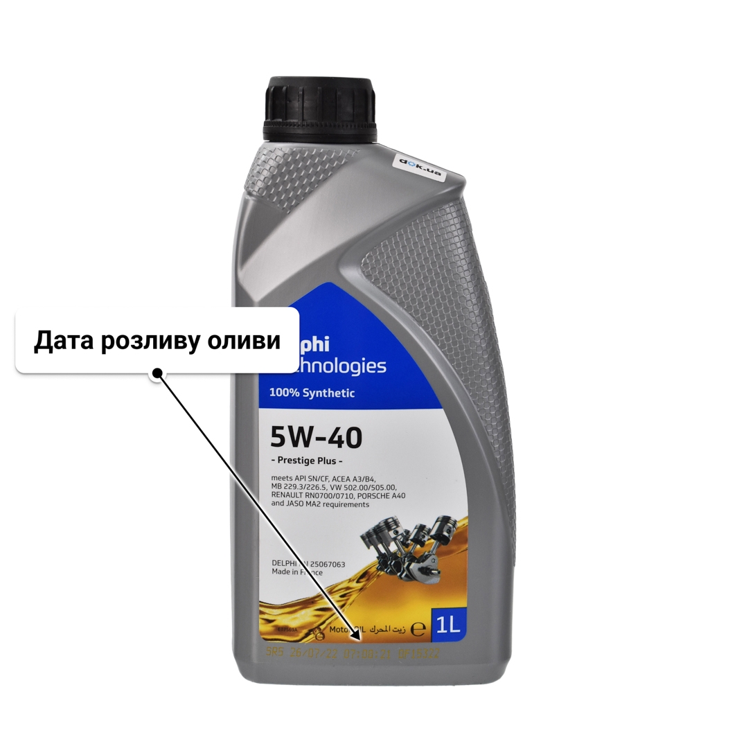 Олива Delphi Prestige Plus 5W-40 1 л