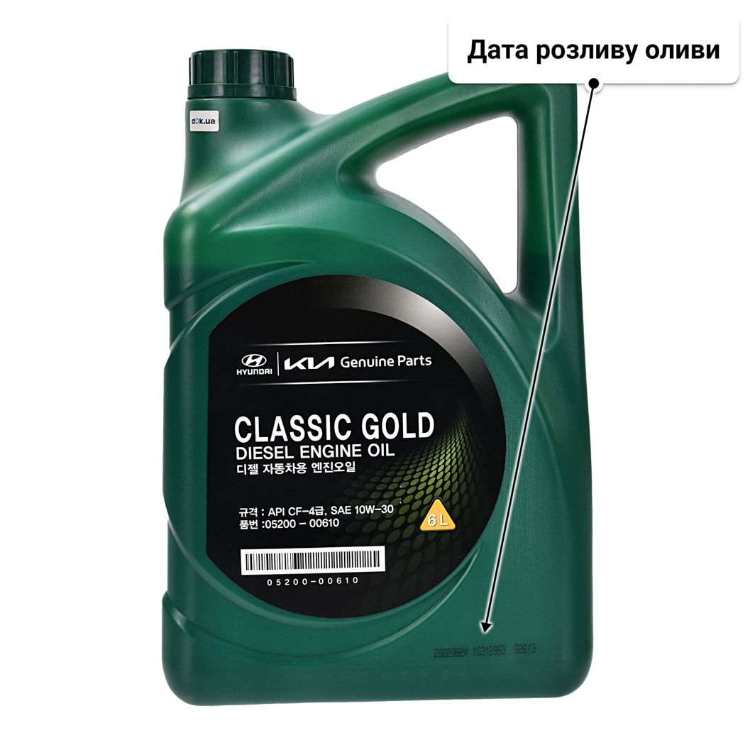 Олива Hyundai Classic Gold Diesel 10W-30 6 л