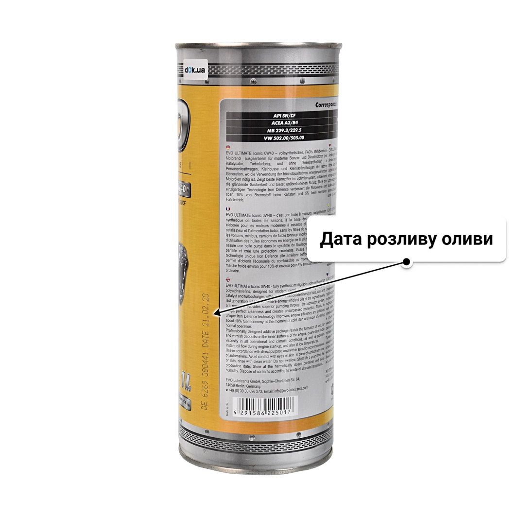 Олива EVO Ultimate Iconic 0W-40 1 л