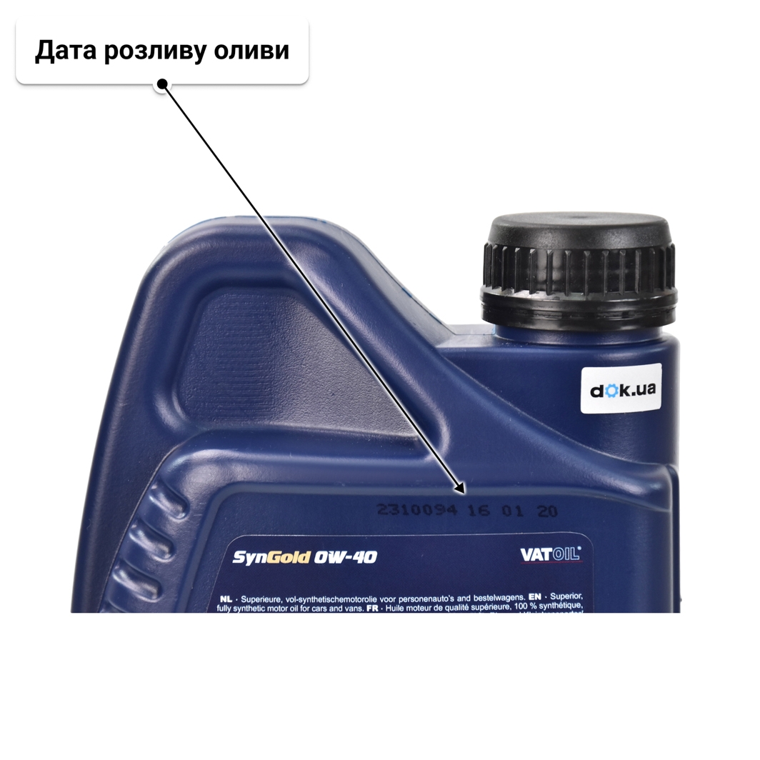 Олива VatOil SynGold 0W-40 1 л