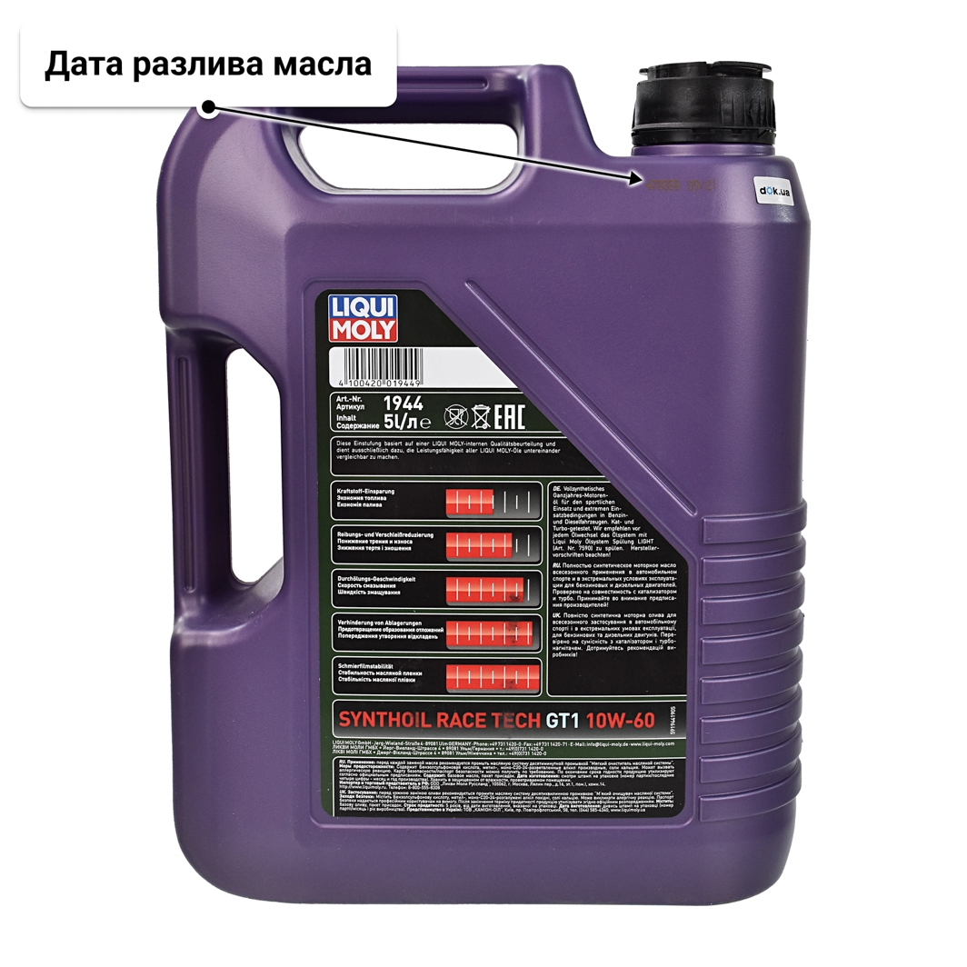 Масло Liqui Moly Synthoil Race Tech GT1 10W-60 5 л
