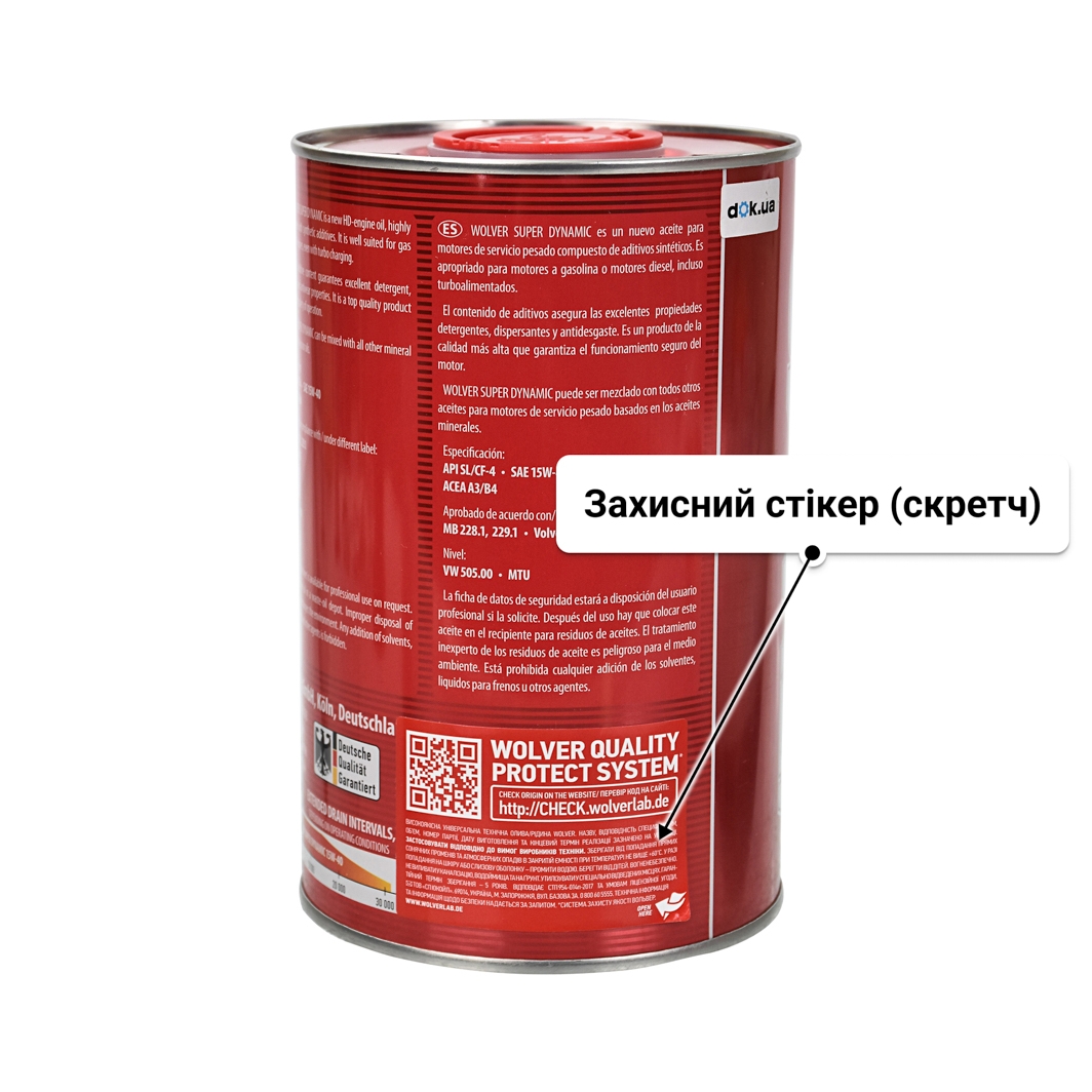 Олива Wolver Super Dynamic 15W-40 1 л
