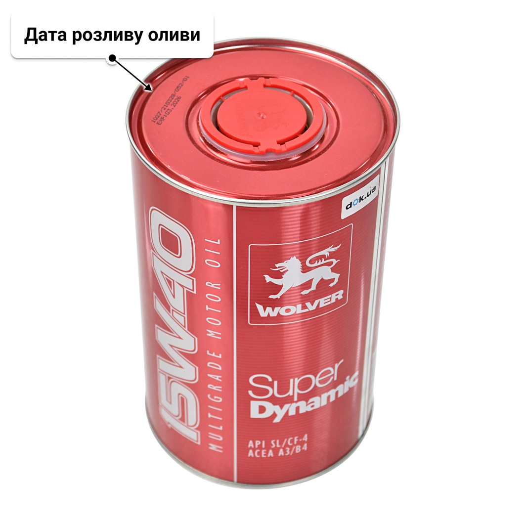 Олива Wolver Super Dynamic 15W-40 1 л