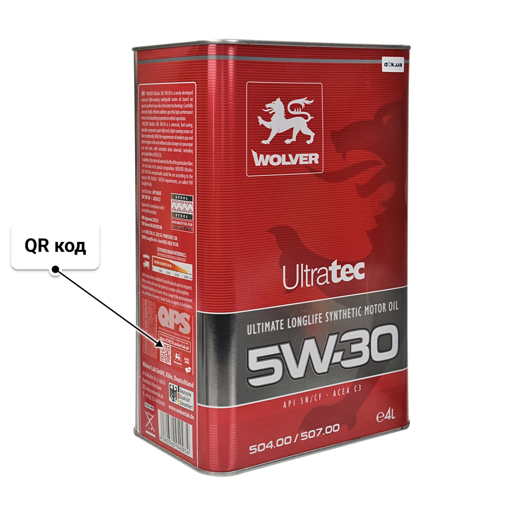 Олива Wolver UltraTec 5W-30 4 л