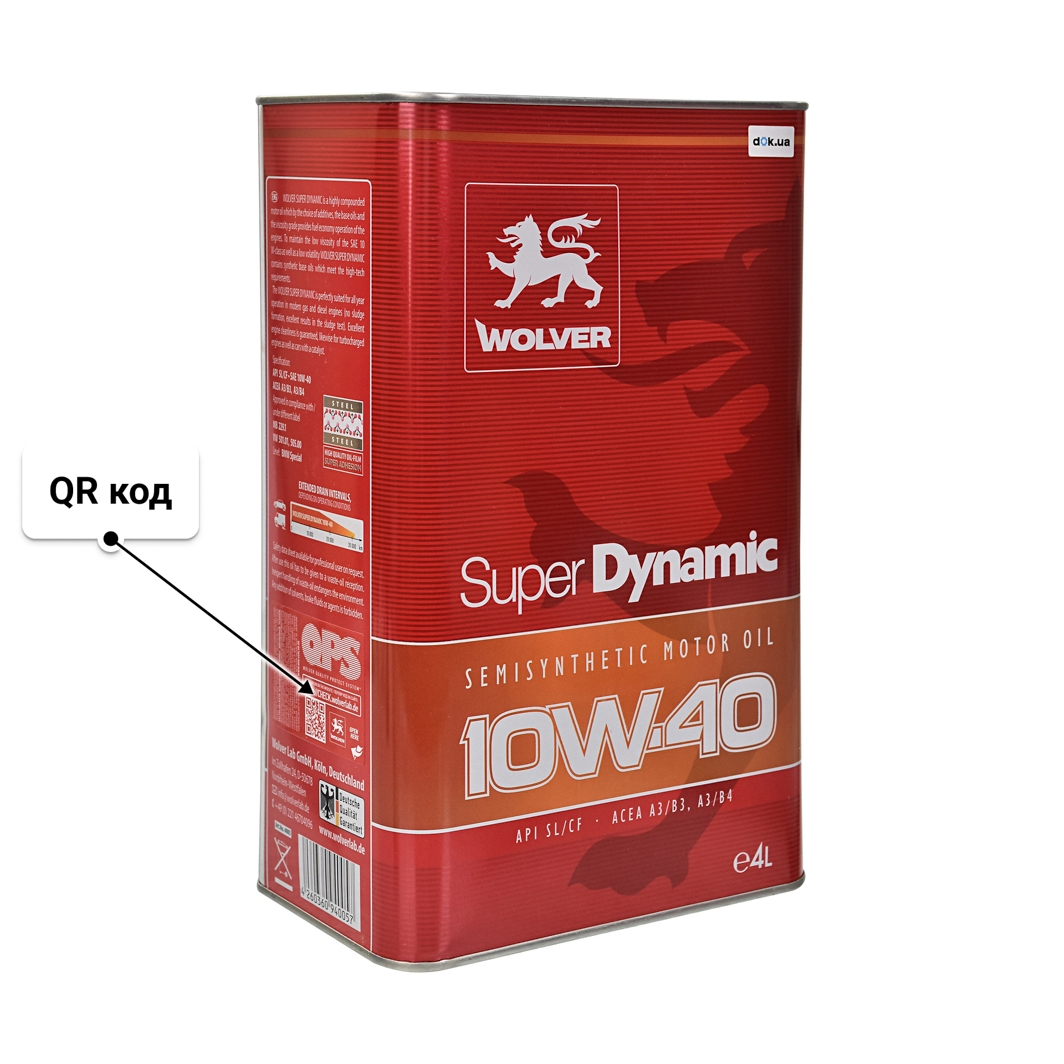 Олива Wolver Super Dynamic 10W-40 4 л