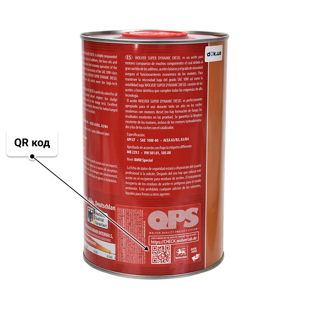 Олива Wolver Super Dynamic Diesel 10W-40 1 л