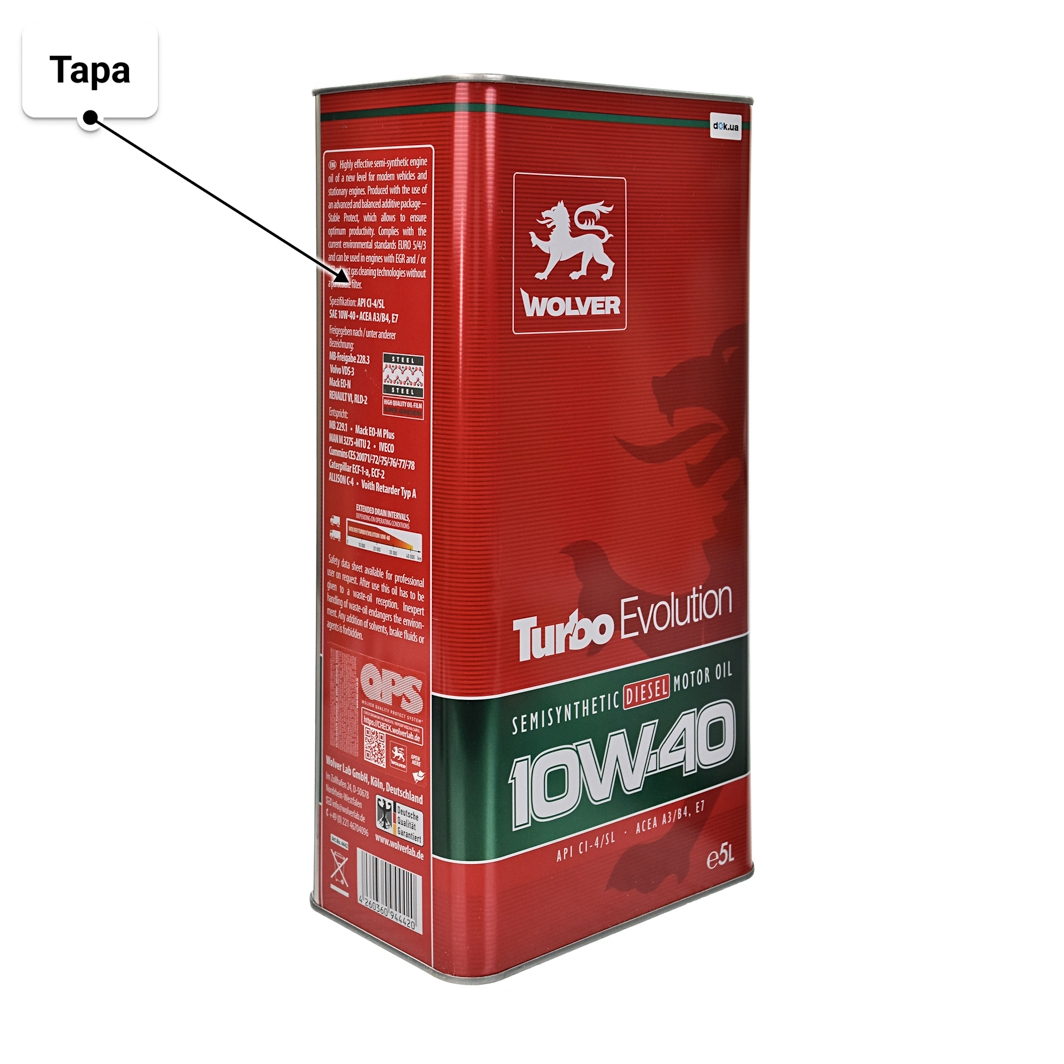 Олива Wolver Turbo Evolution 10W-40 5 л