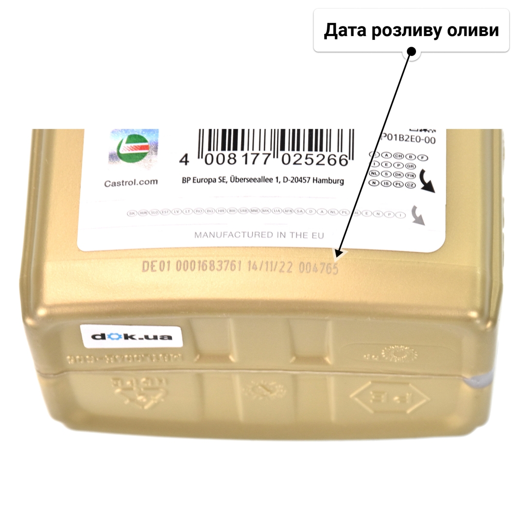 Олива Castrol EDGE 5W-40 для Porsche Cayenne 1 л