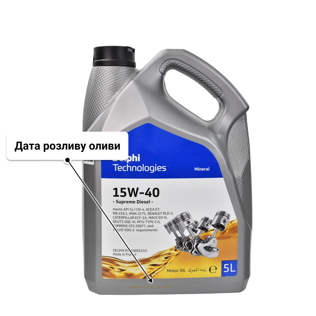 Олива Delphi Supreme Diesel 15W-40 5 л