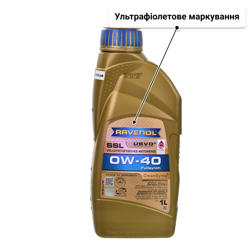 Олива Ravenol SSL 0W-40 1 л