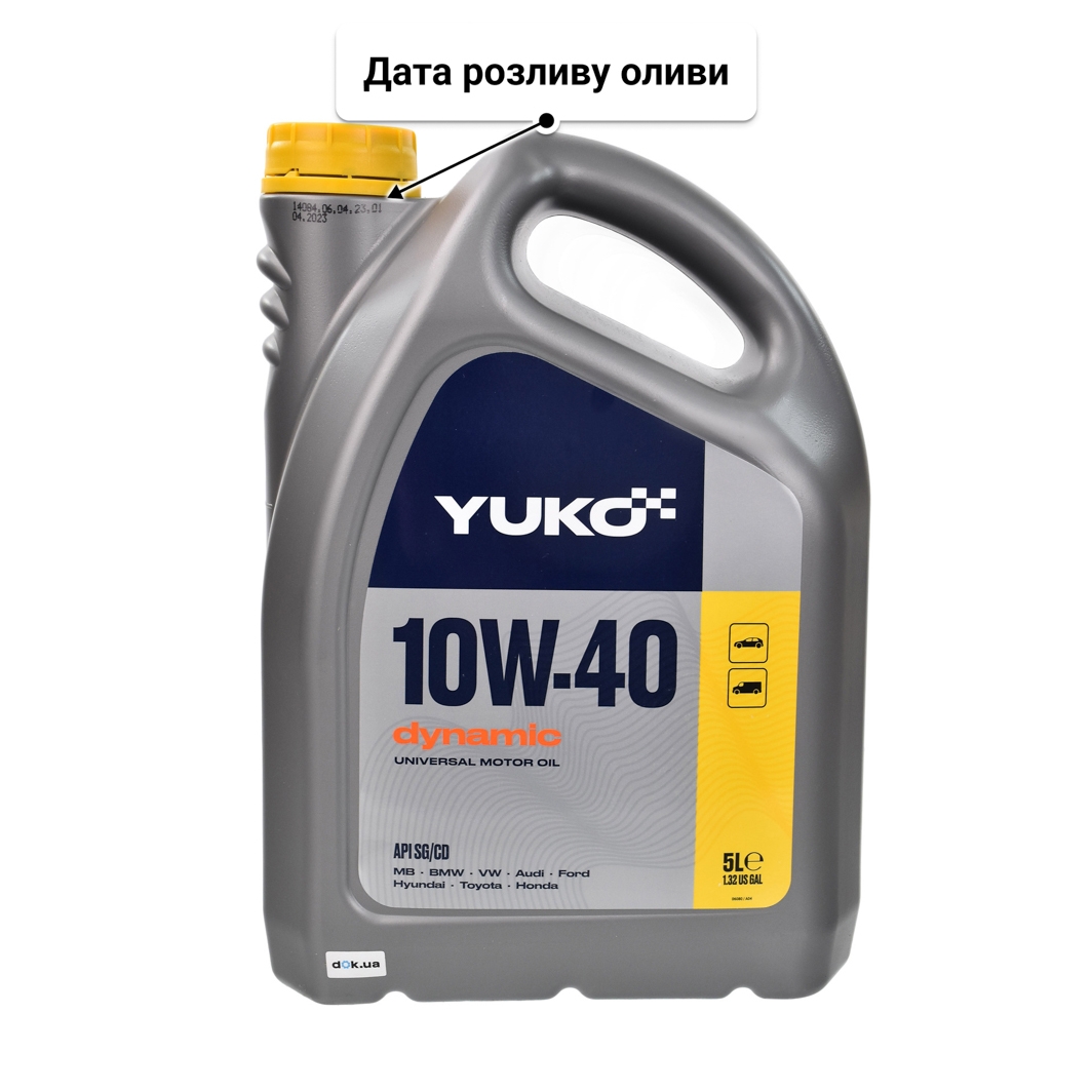 Yuko Dynamic 10W-40 (5 л) моторна олива 5 л