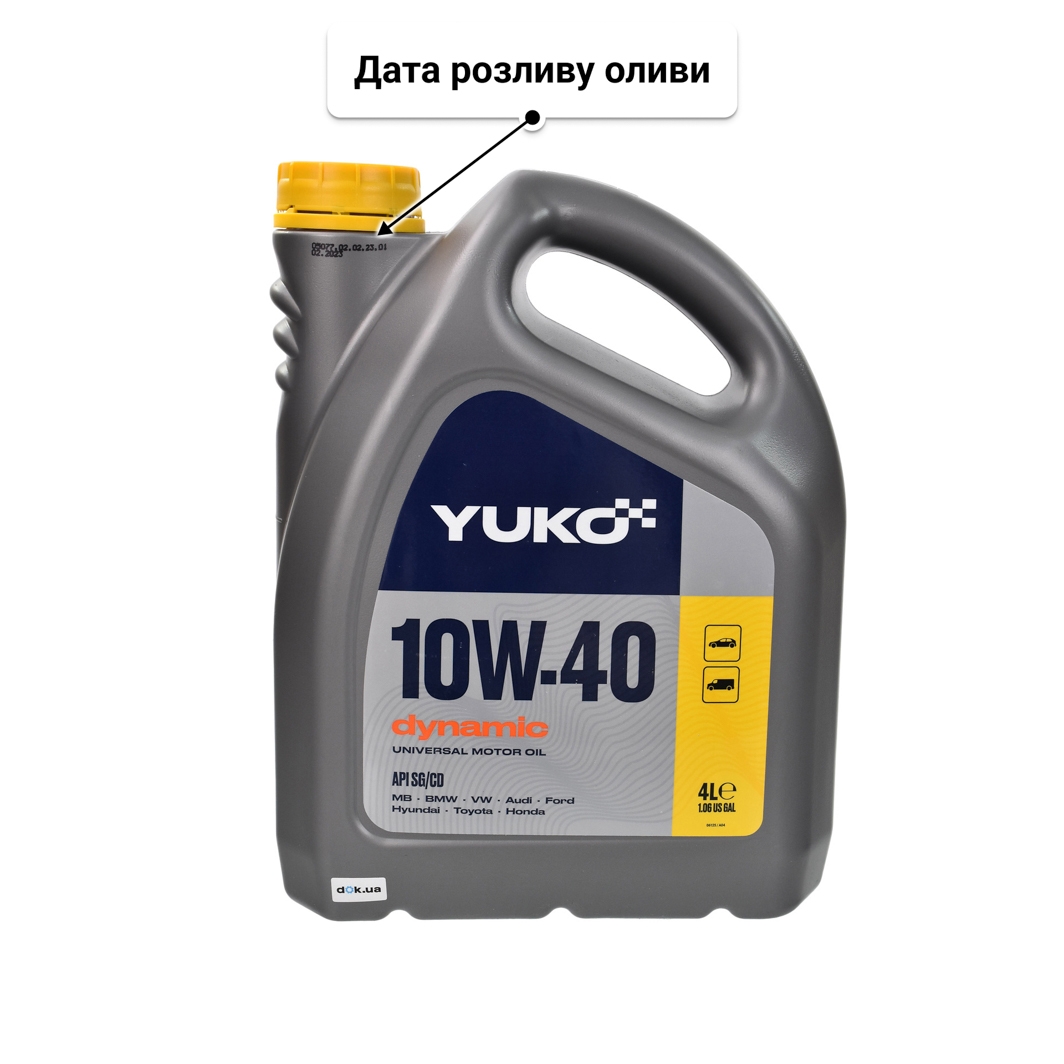 Олива Yuko Dynamic 10W-40 4 л