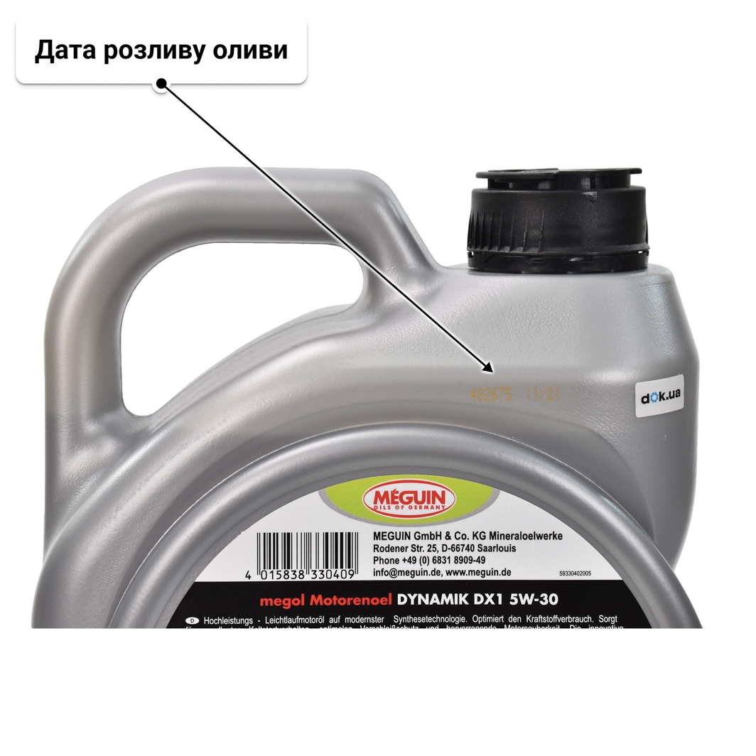 Олива Meguin Dynamik DX1 5W-30 4 л