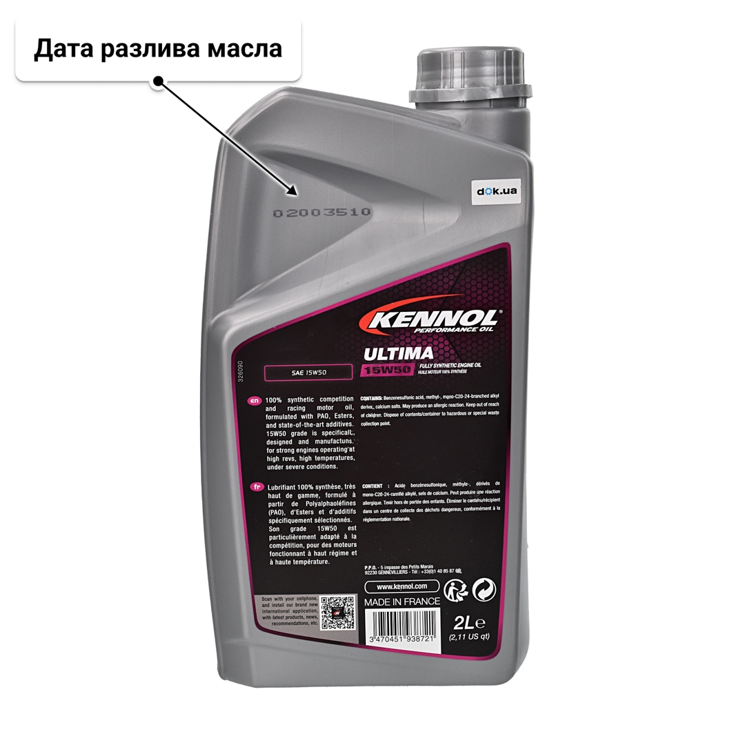 Масло Kennol Ultima 15W-50 2 л