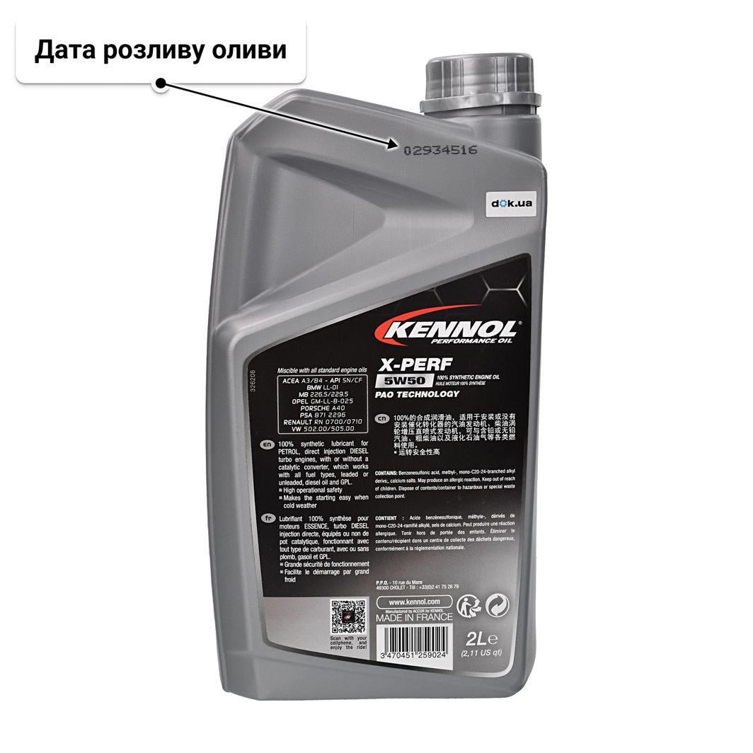 Олива Kennol X-Perf 5W-50 2 л