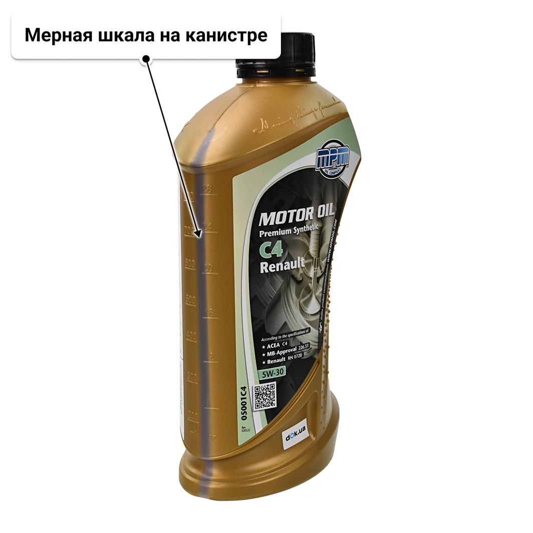 Масло MPM Premium Synthetic C4 Renault 5W-30 1 л