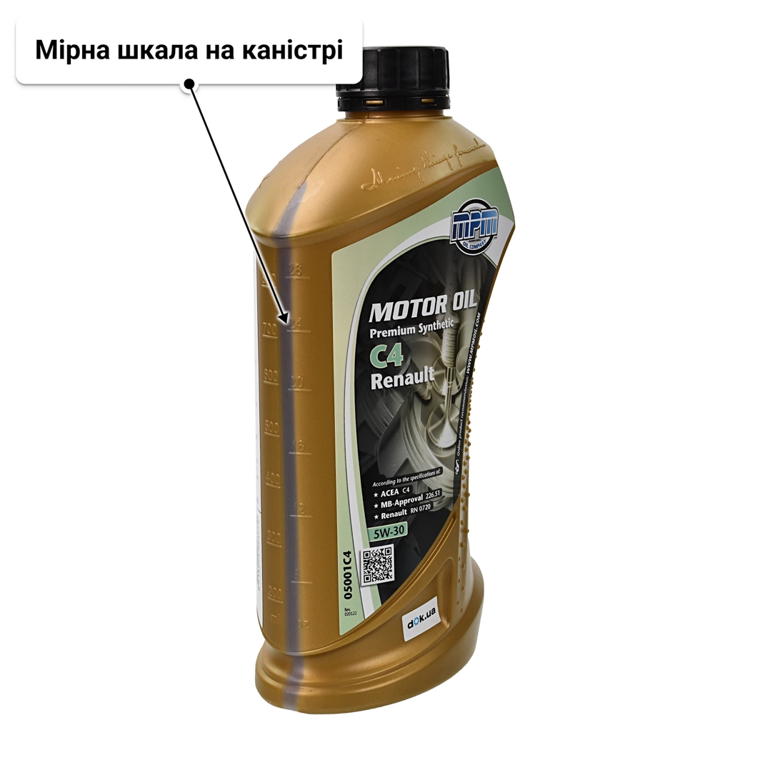 Олива MPM Premium Synthetic C4 Renault 5W-30 1 л