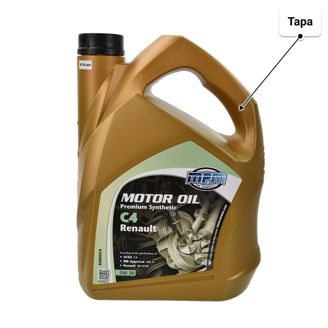 Масло MPM Premium Synthetic C4 Renault 5W-30 5 л