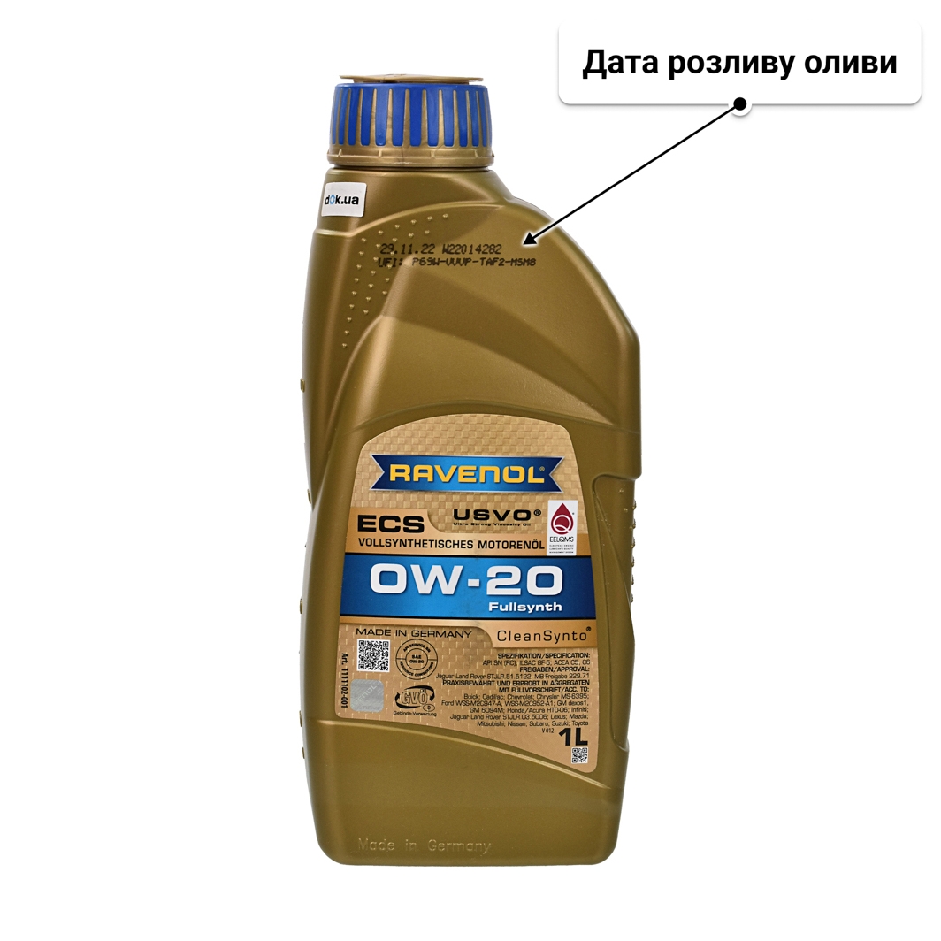 Олива Ravenol ECS 0W-20 1 л