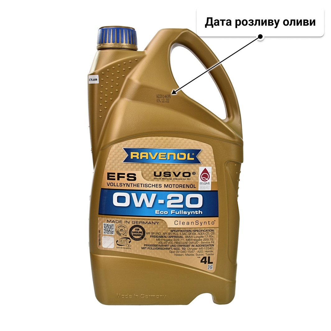 Олива Ravenol EFS 0W-20 4 л
