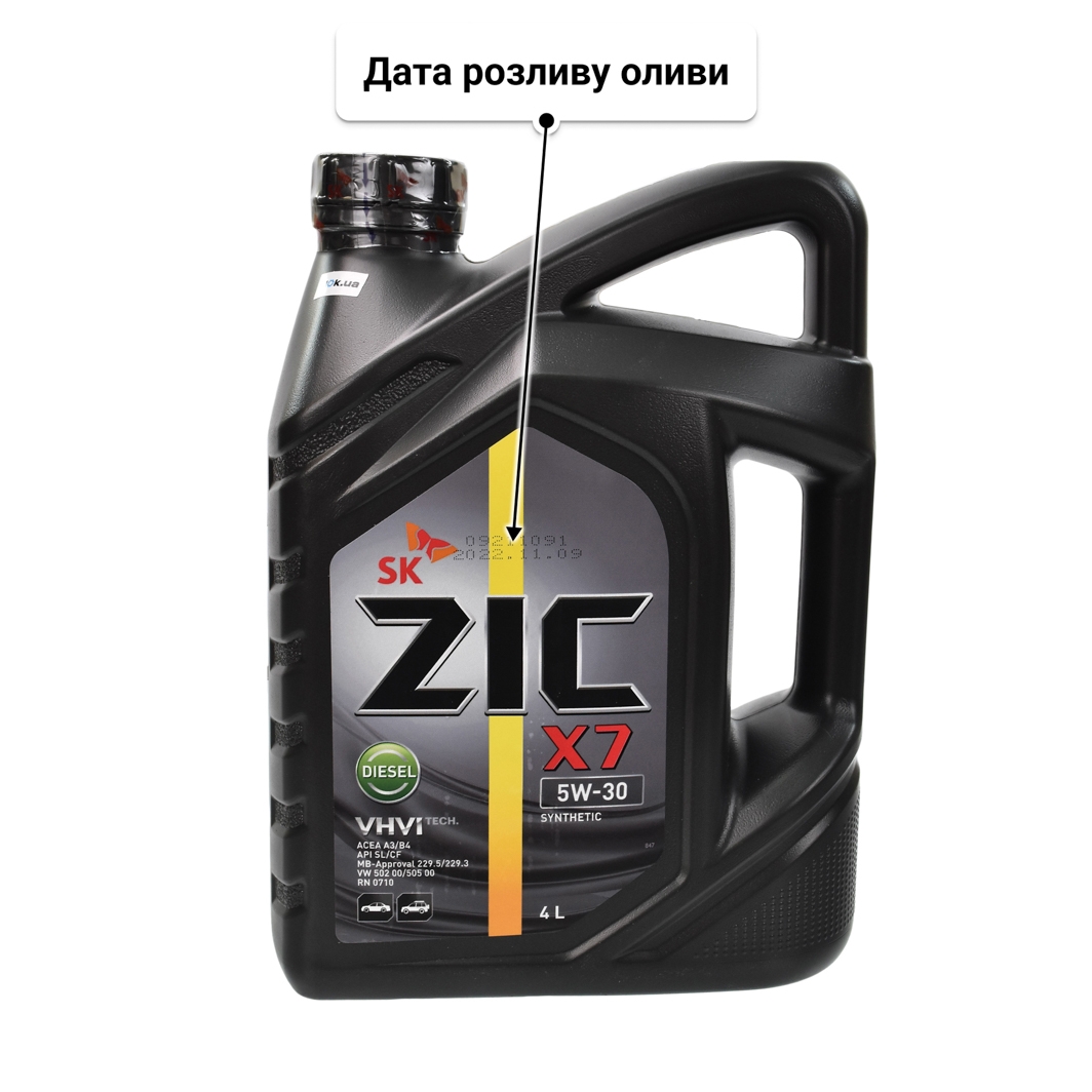 Олива ZIC X7 Diesel 5W-30 для Chrysler 300C 4 л