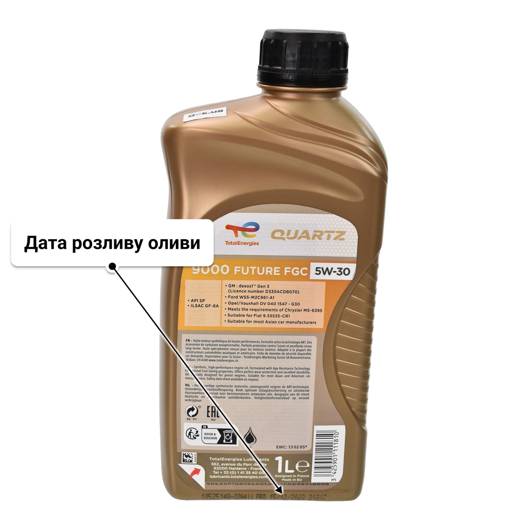 Олива Total Quartz 9000 Future FGC 5W-30 1 л