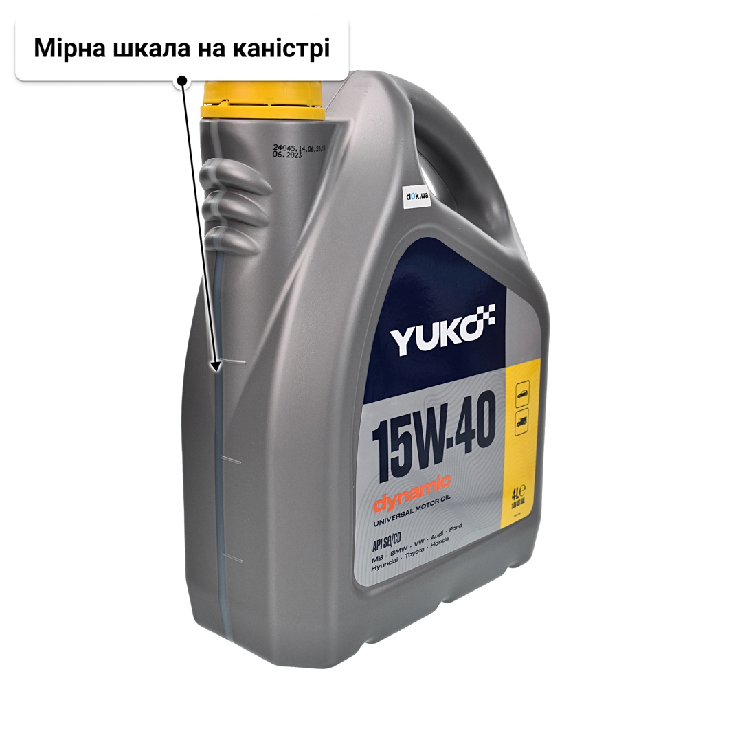 Олива Yuko Dynamic 15W-40 4 л