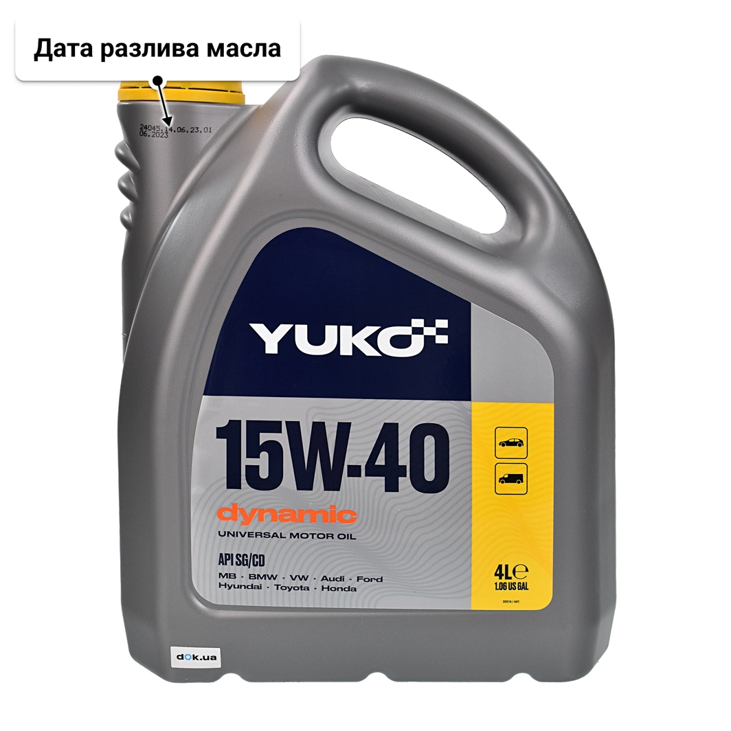 Масло Yuko Dynamic 15W-40 4 л