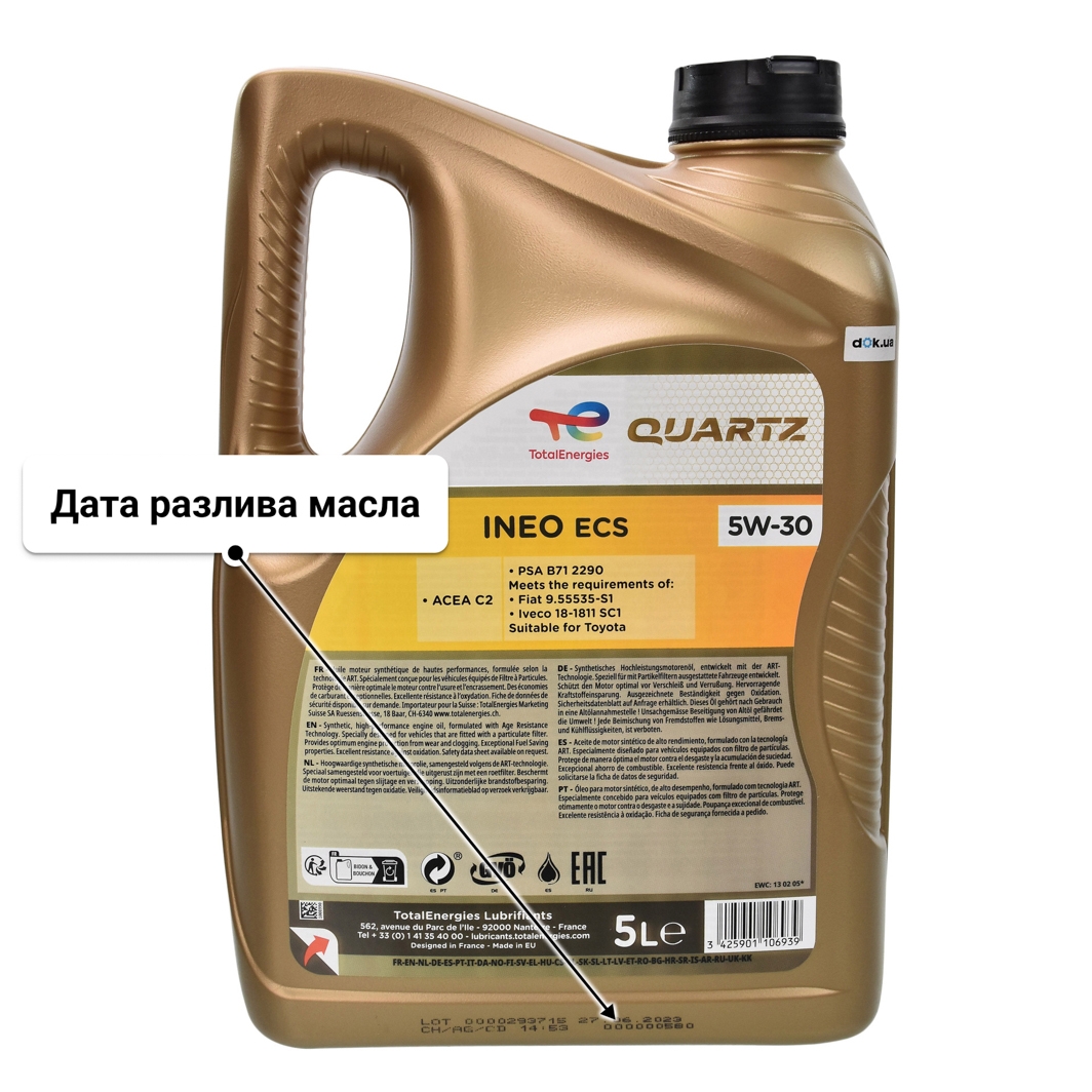 Масло Total Quartz Ineo ECS 5W-30 5 л