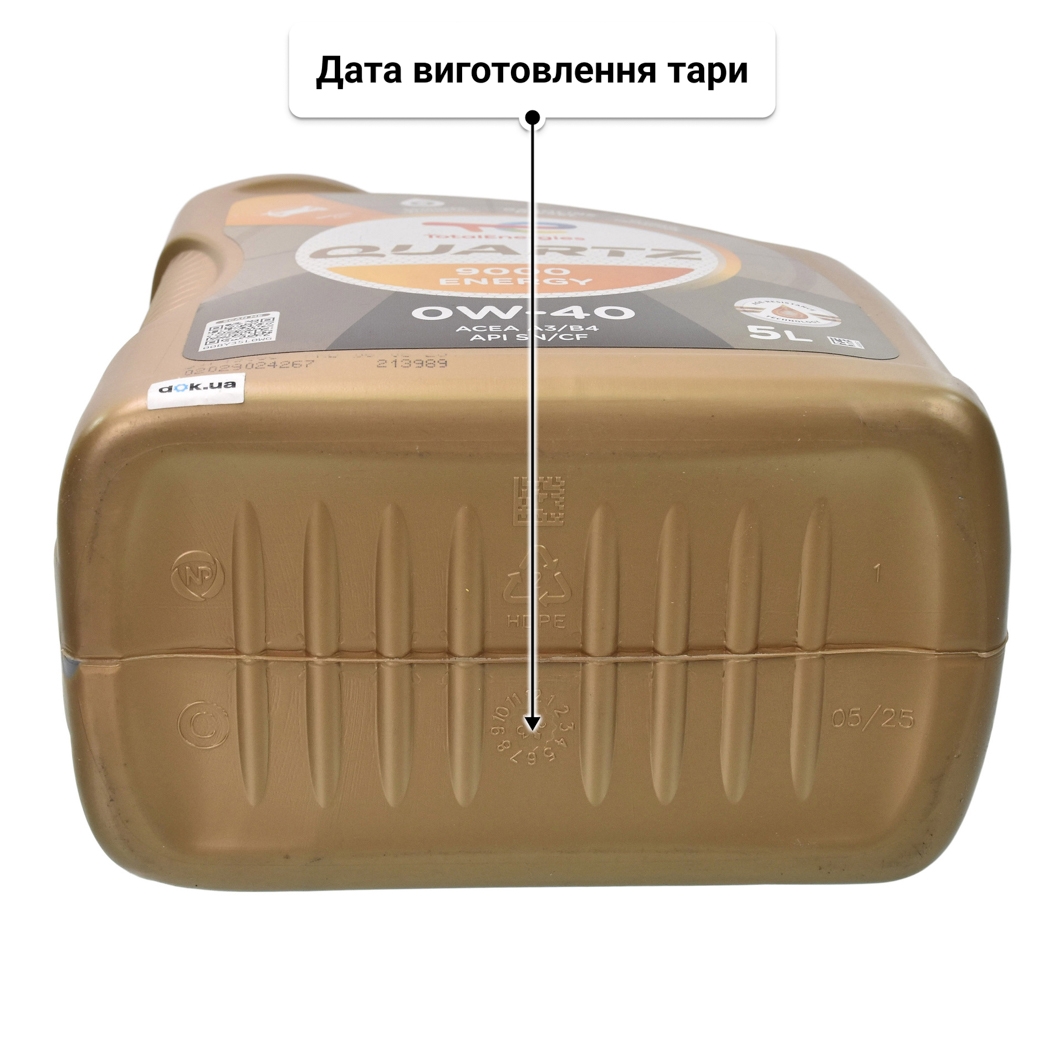 Олива Total Quartz 9000 Energy 0W-40 5 л