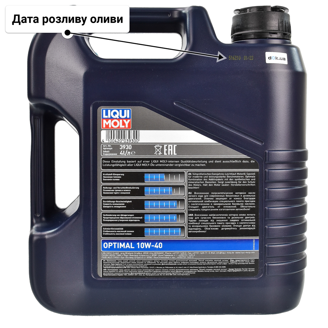 Олива Liqui Moly Optimal 10W-40 4 л