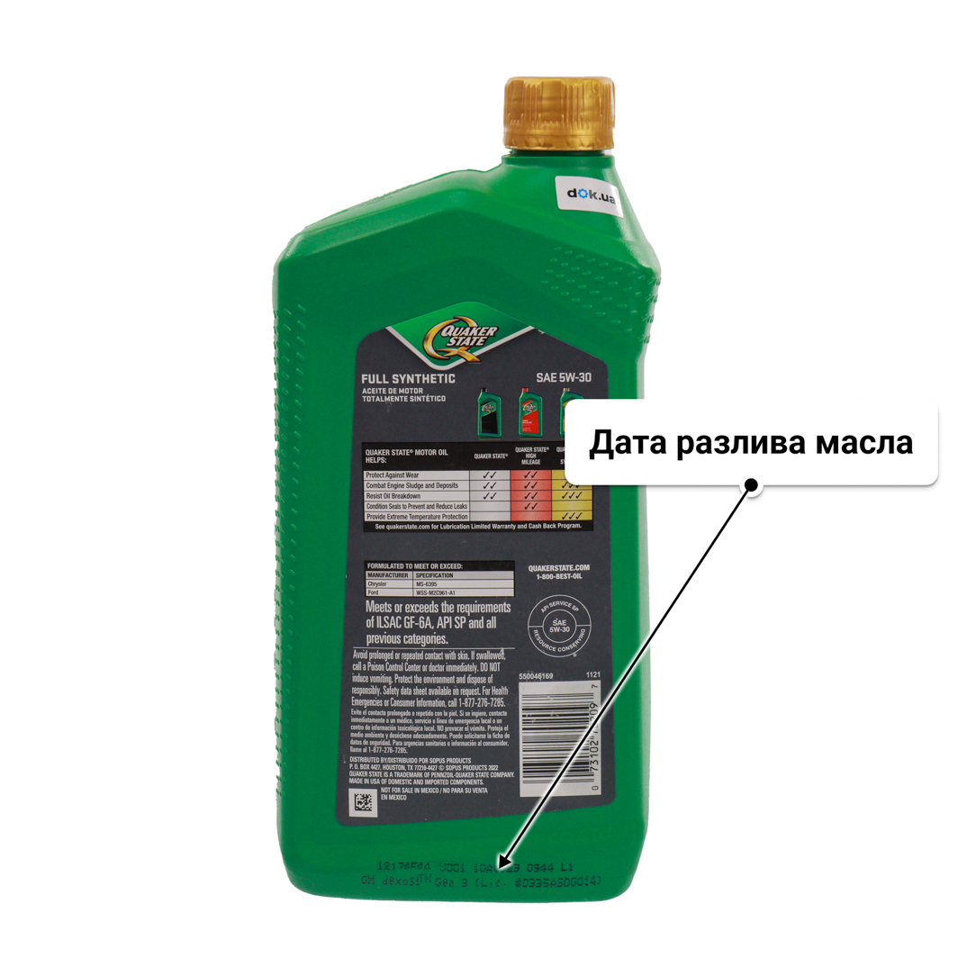 Масло QUAKER STATE Full Synthetic 5W-30 0,95 л