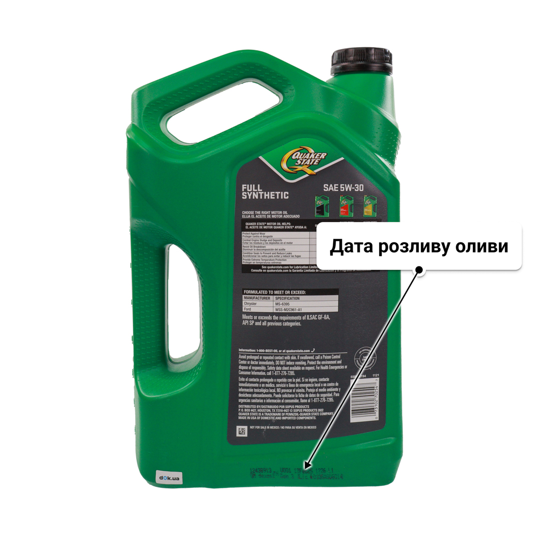 Олива QUAKER STATE Full Synthetic 5W-30 4,73 л